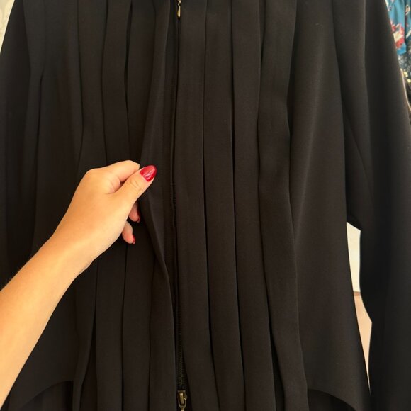 Anne Fontaine Black High-Neck Double Zip Jacket - Size 40 - Picture 4 of 7
